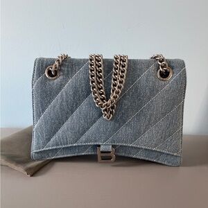 Balenciaga  Denim Chain Shoulder Bag